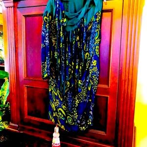 Green and mix color 1 shelves dress